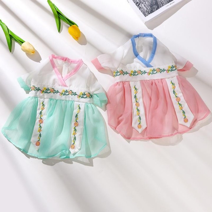 Luxuriöse Hundekleidung, Sonnenblumenkleid, Sommerkostüme, Haustierschleife, Spitzenrock für Chihuahua, Bichon, Kätzchen, Wel