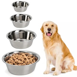 Großer Futternapf für Hunde aus Edelstahl, 10–22 cm, großes Fassungsvermögen, Futternapf aus Metall für Haustiere, langlebige