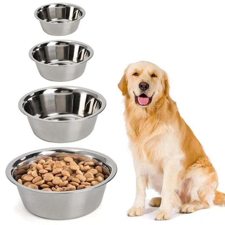 Großer Futternapf für Hunde aus Edelstahl, 10–22 cm, großes Fassungsvermögen, Futternapf aus Metall für Haustiere, langlebige