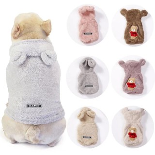 Fleece-Hundehoodie, Winter-Haustier-Hundekleidung für Hunde, Mantel, Jacke, weiche französische Bulldoggen-Kleidung für Hunde