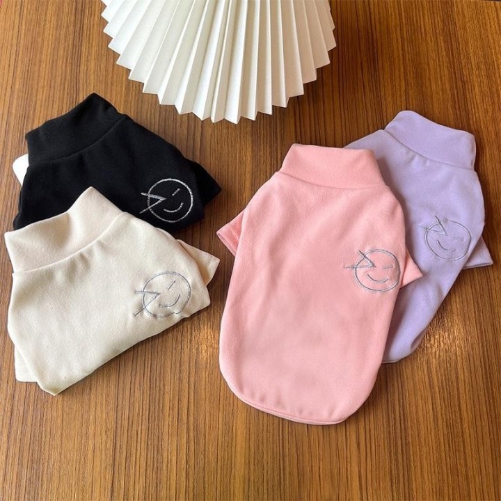 Solide Haustier Fleece Hund Hoodies Hohe Kragen Hund Kleidung Herbst Winter Welpen Warme Kleidung Plüsch Hund Unterhemd Chihu