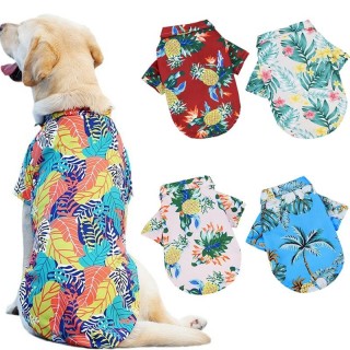 Hunde-T-Shirts im hawaiianischen Strand-Stil, dünne, atmungsaktive Sommer-Hundekleidung für kleine Hunde, Welpen, Haustier, K