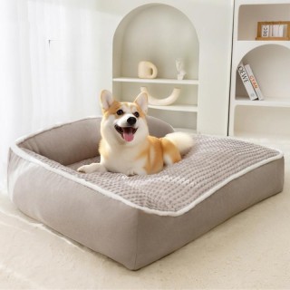 Hundebett Haustier Hundesofa Samtnest Herbst und Winter Warme Schlafmatte Großer Hund Golden Retriever Satsuma Kennel M-（55*4