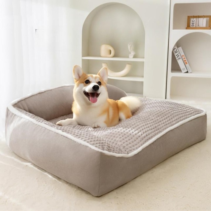 Hundebett Haustier Hundesofa Samtnest Herbst und Winter Warme Schlafmatte Großer Hund Golden Retriever Satsuma Kennel M-（55*4