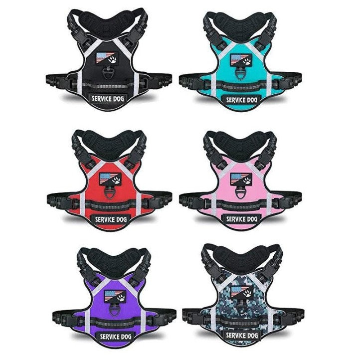 Reflektierendes Hundegeschirr aus Nylon für Haustiere, keine Spannung, verstellbar, mittelgroß und groß, für französische Bul