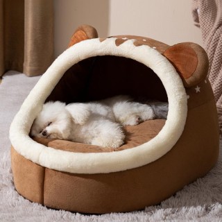 Warme Hundehütte im Winter Teddy für alle Jahreszeiten Kleine und mittelgroße Hunde- und Katzenbett Katzenhütte Abnehmbarer u