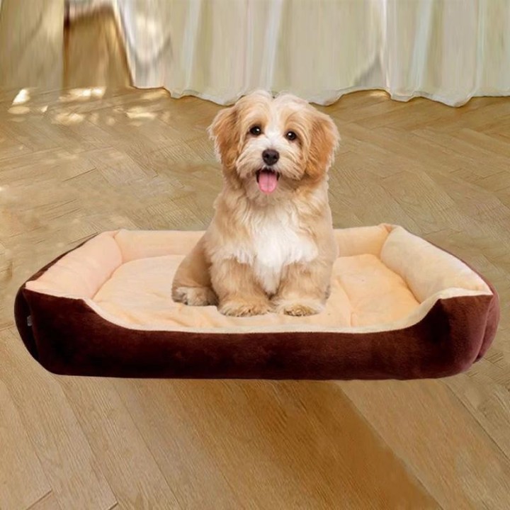 Großes Hundebett für Haustiere, Katzenmatte, langer Plüsch, tiefer Schlaf, warm, weich, kleines Hundekissen, ruhige Betten fü