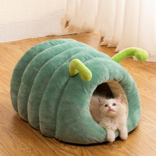 Hundebett, Katzensofa, süße Raupenform, bequeme, gemütliche Schlafplätze für Haustiere, für kleine, mittelgroße und große Hun