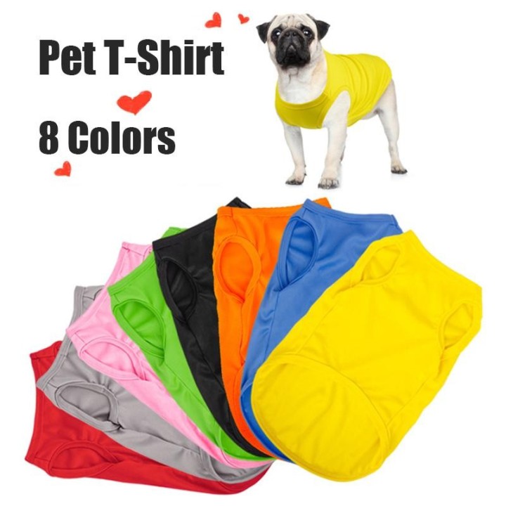 XS-XXL Sommer-Hundeshirt aus reiner Baumwolle für Welpen, blanko, weiche, einfarbige Hundeweste, Katzen-T-Shirts für kleine,