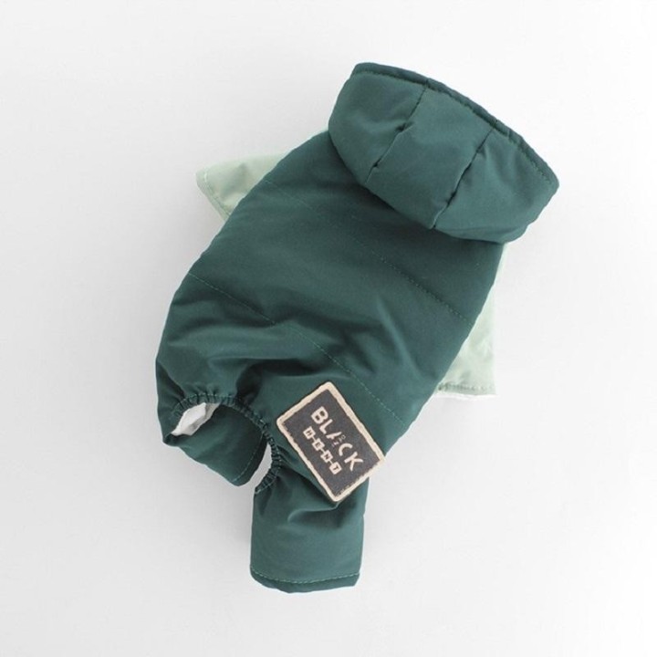 Vierbeinige Baumwoll-Kapuzenkleidung für Haustiere, Sprungfarbe, Schultermütze, Hundekleidung, Katze, Chihuahua, Winter XS