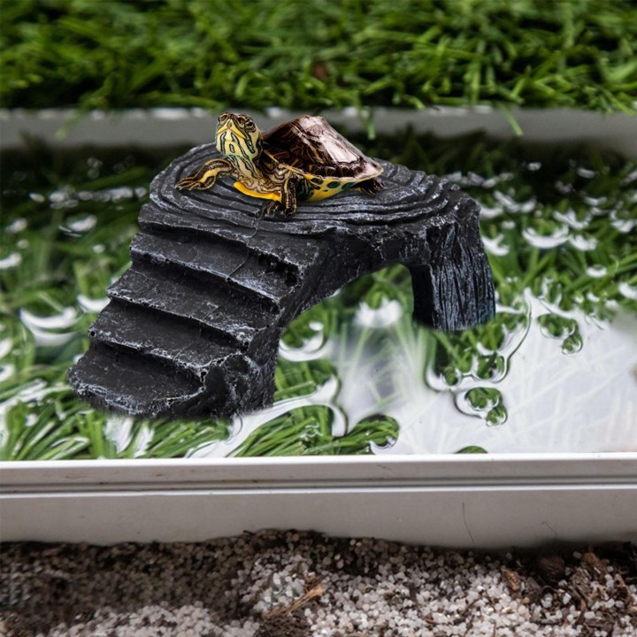 Reptilienversteck, Ruhestufe, Höhle, Versteck, Schildkröten-Sonnenplattform, ideal für Reptilien, Amphibien, Small
