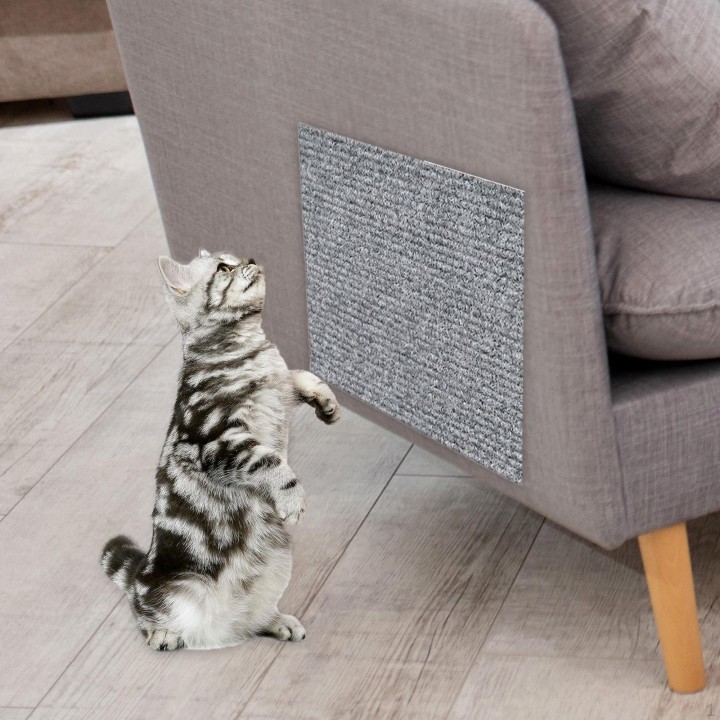 Katzenkratzmatte, Couchschutz, einfach zu bedienen, Schleifklaue, Mehrzweck-Schärfen, Spielzeug, Verschleiß hellgrau