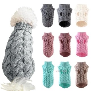 Welpenpullover mit hohem Kragen für kleine und mittelgroße Hunde, Katzen, Kleidung für den Winter, warme Haustier-Rollkragenp