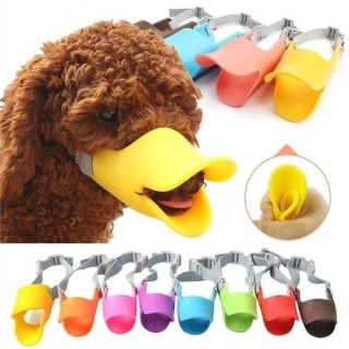 Hundemundschutz, lustige Anti-Biss-Entenmundform, Hundemundschutz, Anti-Spannungs-Maulkorb für Hunde, Bellen, S S rosa