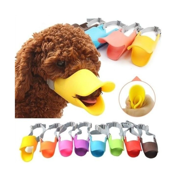Hundemundschutz, lustige Anti-Biss-Entenmundform, Hundemundschutz, Anti-Spannungs-Maulkorb für Hunde, Bellen, S S rosa