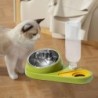 2 in 1 Pet Cat Feeder Water Bowl Tilted Bow Automatic Replenishing Device Eating and weiß