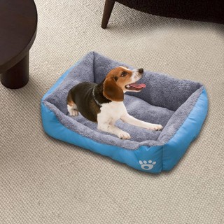 17,7x11,8 Zoll Katzenbett für kleine Hunde, atmungsaktive Couch, leichtes Heimtierzubehör, rechteckige Anti-Rutsch-Basis blau