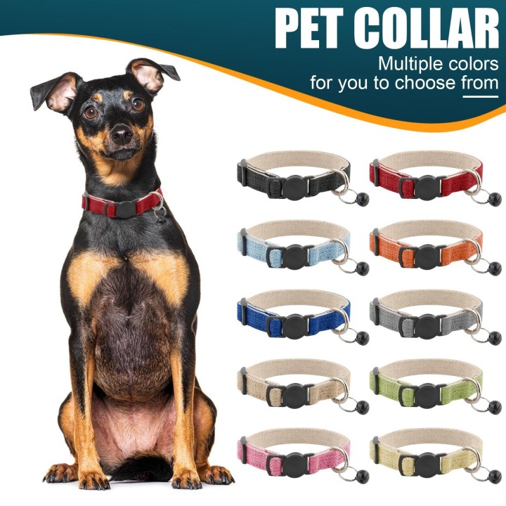 Leinen Katzenhalsband Welpenhalsband Umweltfreundlicher Glockenschmuck Baumwolle und Leinen Welpen Teddyhalsband One Size sch