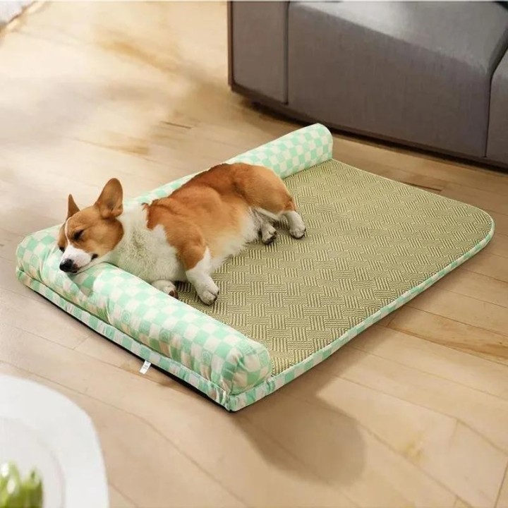 Sommer-Hundeschlafbett Kalt für große Hundebettmatte Weiche Kistenmatte mit rutschfester Unterseite Maschinenwaschbar Cool Pe