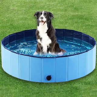 Faltbarer Hundepool, Haustier-Schwimmwanne, Badebecken, PVC-Reinigungsbadewanne für Hunde, Katzenbadewanne, zusammenklappbare