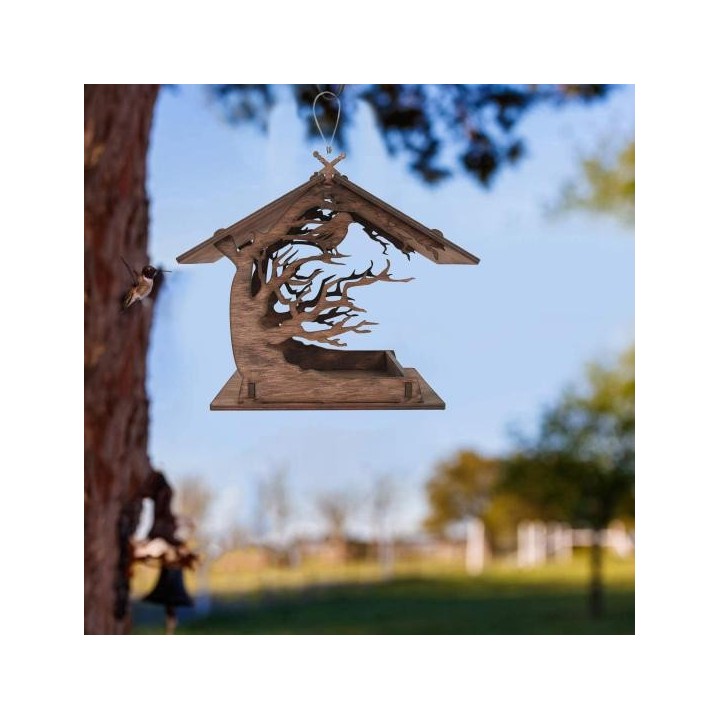 1 Set Holz Vogel Feeder Exquisite Starke Konstruktion Holz Zusammengebaute Haus Form Vogel Obst Feeder Garten