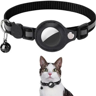 Anti-Lost-Katzenhalsband für Airtag-Tracker, Schutzhülle mit Glocke, kein GPS, reflektierende Katzenhalskette, Kätzchenzubehö