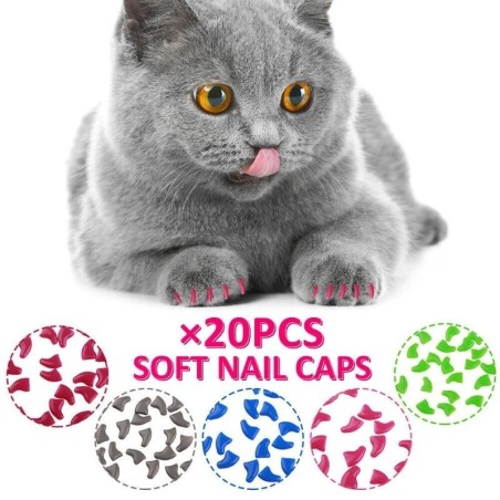 20 Pcs Haustier Hund Pfoten Krallen Nägel Kappen Abdeckungen Weiche Schutzhülle Sparkle Mult-Farben XS