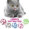 20 Pcs Haustier Hund Pfoten Krallen Nägel Kappen Abdeckungen Weiche Schutzhülle Sparkle Mult-Farben XS