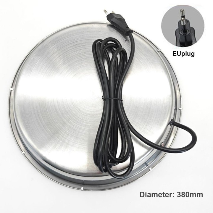 Hühnerwassererhitzer, 65 W, beheizter Geflügeltränke, 12/15 Zoll, für Geflügelbrunnen aus Metall und Kunststoff, Huhn EU plug