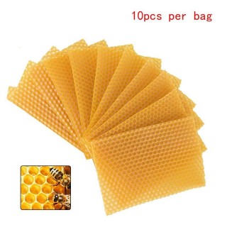 10Pcs Gelb Waben Foundation Bee Hive Wachs Rahmen Bienenzucht Ausrüstung Blatt gelb
