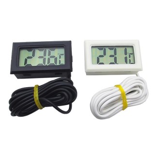 1PCS Digital Thermometer Wasserdicht Gefrierschrank Aquarium Thermometer 2 Sekunden Aktualisieren Digital Sensor schwarz
