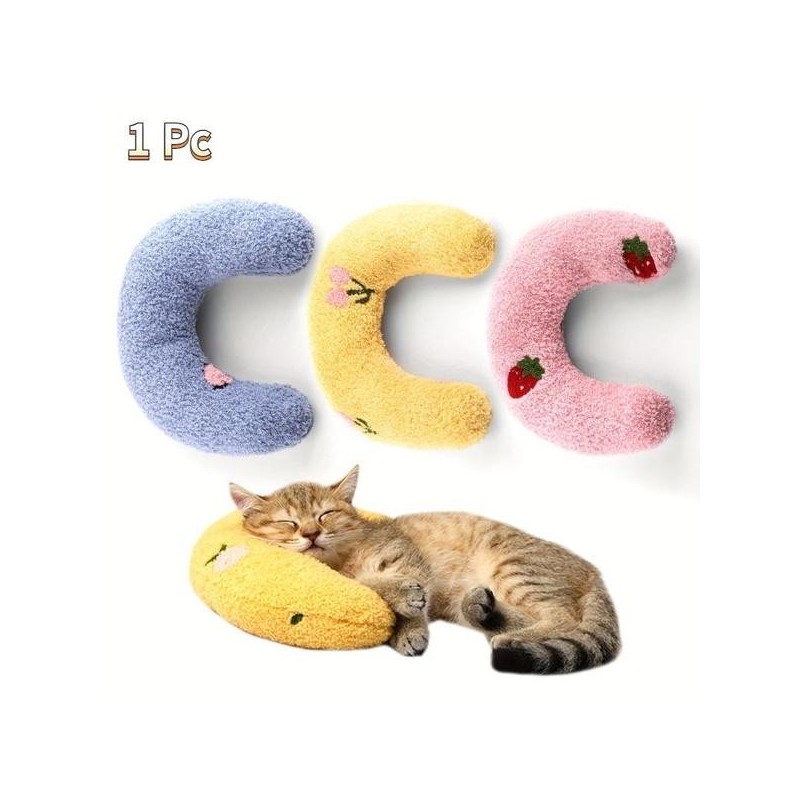 Weiches Kissen für Katzen, ultraweiches, flauschiges Haustier-Beruhigungsspielzeug, Kuschelschlafkissen für Katzen, maschinen