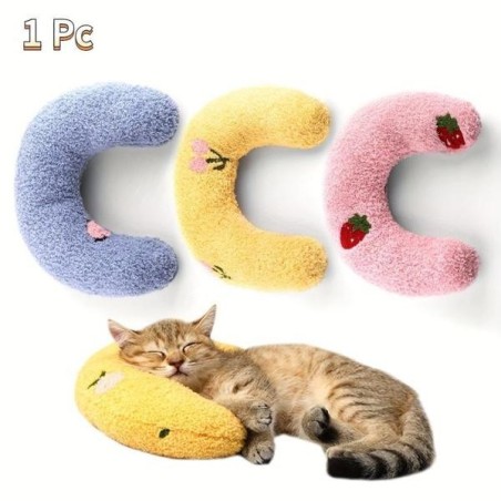 Weiches Kissen für Katzen, ultraweiches, flauschiges Haustier-Beruhigungsspielzeug, Kuschelschlafkissen für Katzen, maschinen