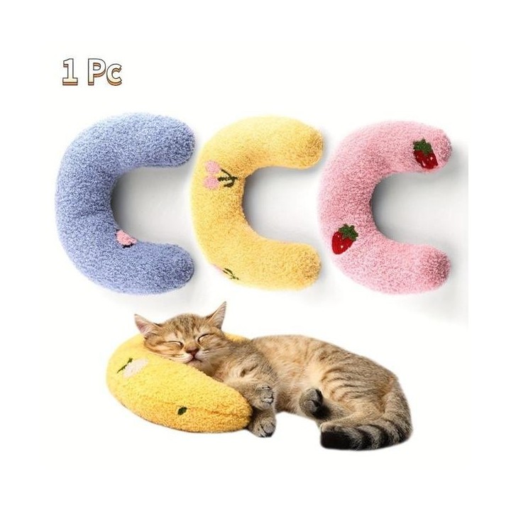 Weiches Kissen für Katzen, ultraweiches, flauschiges Haustier-Beruhigungsspielzeug, Kuschelschlafkissen für Katzen, maschinen