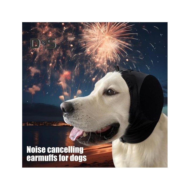 Beruhigender Kapuzenpullover für Hunde, Ohrenschützer für Haustiere, verstellbar, Geräuschunterdrückung, Gehörschutz für Haus