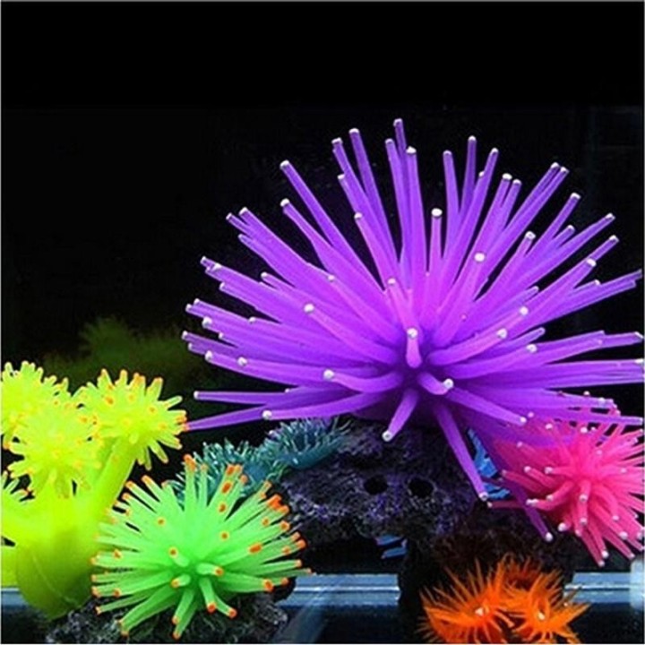 1pc Silikon Aquarium Aquarium Dekor Künstliche Korallen Pflanze Unterwasser Ornament Frauen WL length 8.5cm hellrosa