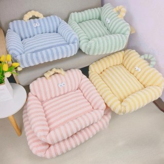 Plüschsofa mit großen Augen, quadratische Haustierhütte, Hundebetten für große Hunde, Winterwärme, Katzenbett, tragbare Hunde