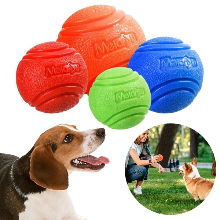 Hundespielzeug, Hüpfball, bissfester, massiver Ball aus Gummi, Kauspielzeug für den Außenbereich, Werfen, Apportieren, Hundet