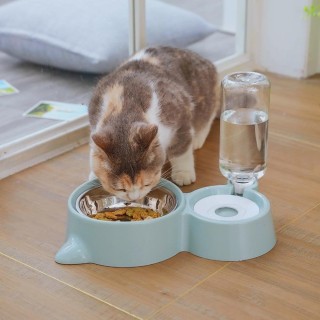 Neuer 2-in-1-Katzennapf, Wasserspender, automatischer Wasserspeicher, für Hunde und Katzen, Futternapf, Futterbehälter mit Wa