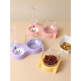 Futternapf für Haustiere, Katzen, automatischer Futterspender, All-in-One-Splice-Napf für Hunde und Katzen, Futternapf und Tr