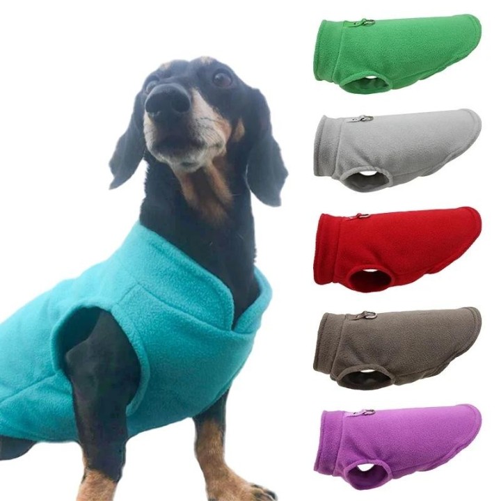 Warme Fleece-Hundekleidung, Haustier-Hundejacke, Weste mit D-Ring für kleine Hunde und Katzen, Kleidung für Französische Bull