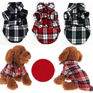 Kleine Hundejacke Hundekleidung Haustier kariertes Hemd Reversmantel Katzenjacke Kleidung Kostüm Tops Hundezubehör XS