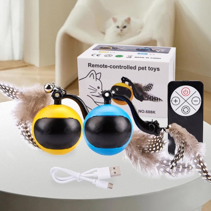 Katzenspielzeug Elektrischer Teeball Aufladen Haustierball Automatisches intelligentes beruhigendes Spielzeug One Size himmel