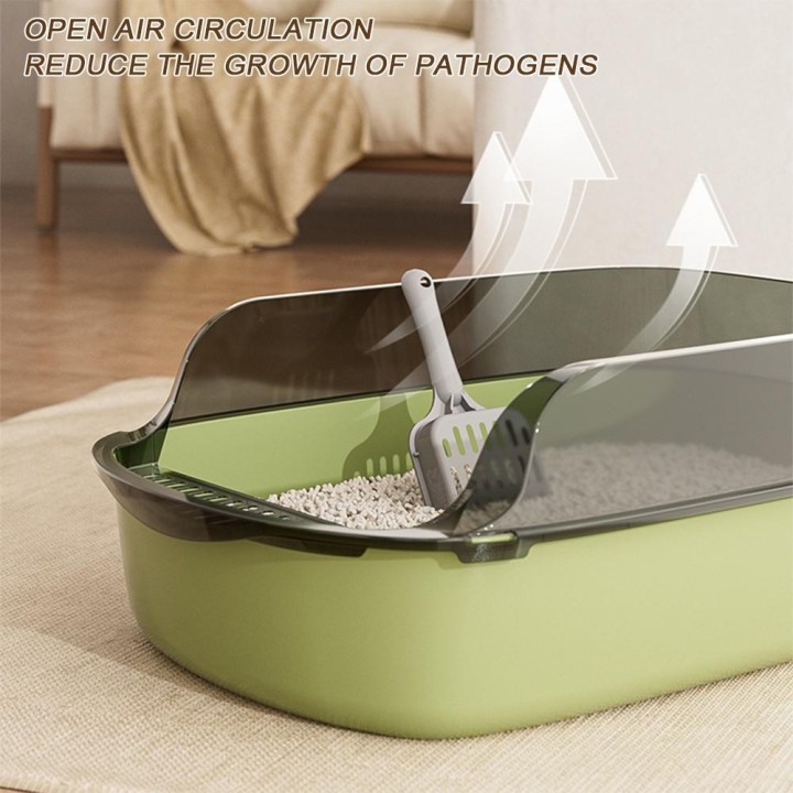 Halbgeschlossene Katzentoilette, wiederverwendbar, waschbar, Katzentoilette, Haustierbedarf As Shown grün