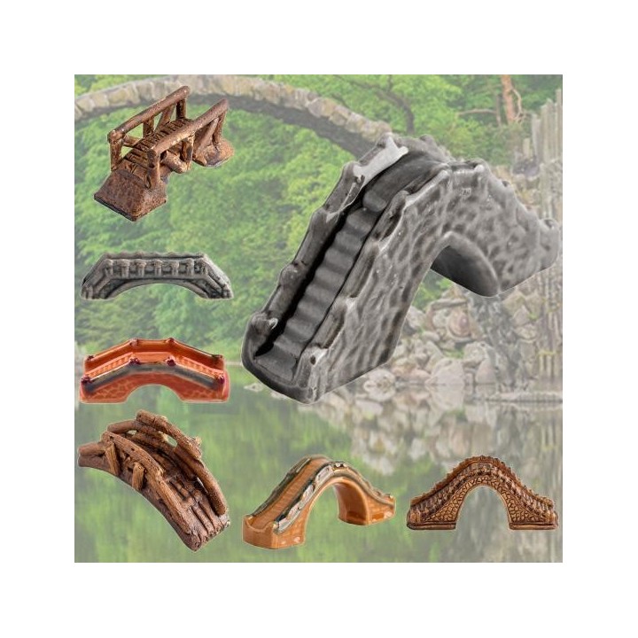 Dekoratives Accessoire, unverwechselbare Dekoration für Porzellanhandwerk, Wasserlandschaft, Brücke, Heimdekoration 1