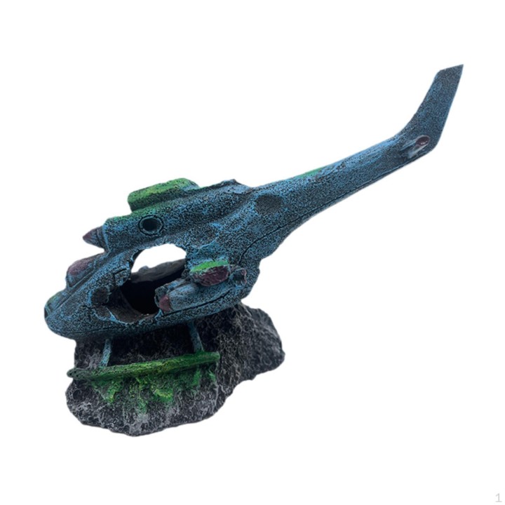 Aquarium Dekoration Aquarium Flugzeug Wrack Figurine Handwerk Multi Porös für Verstecken Geschenke