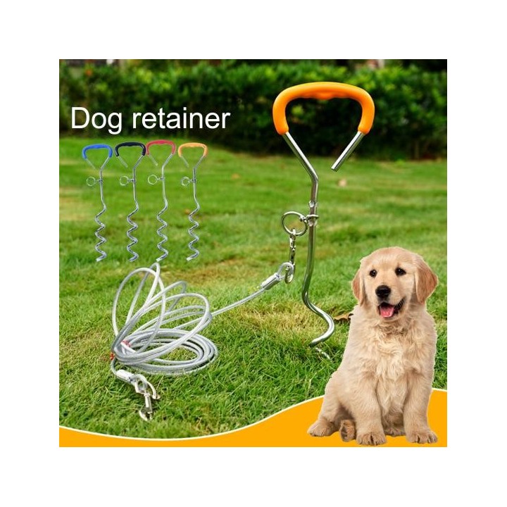 Hundepflock, 360-Grad-ergonomischer Griff, drehbarer Ring, robuster Hundepflock, zum Anbinden des Kabels schwarz