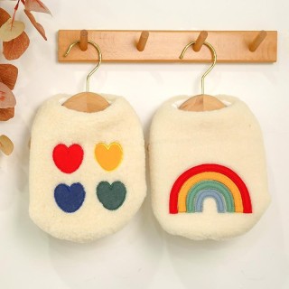 Haustier Lamm Fleece Regenbogen Weste Hund Herbst und Winter Kleidung Teddy Winter Weste Katze Zwei Fuß Kleidung Hund Jacke H