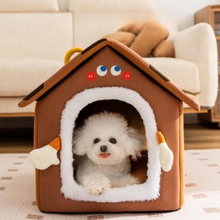 Neues Käseplätzchenhaus Herbst- und Winterwarmes, geschlossenes Hundehaus für kleine Hunde, schlafendes Katzenhaus, Haustierh