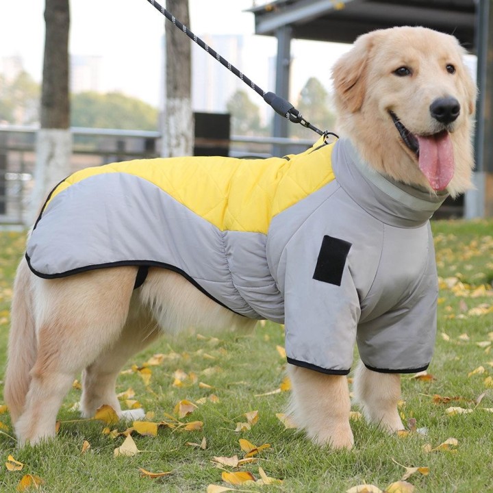 Wasserdichter Hundeoverall für Golden Labrador Retriever, für mittelgroße und große Hunde, warmer Wintermantel aus Baumwollmi